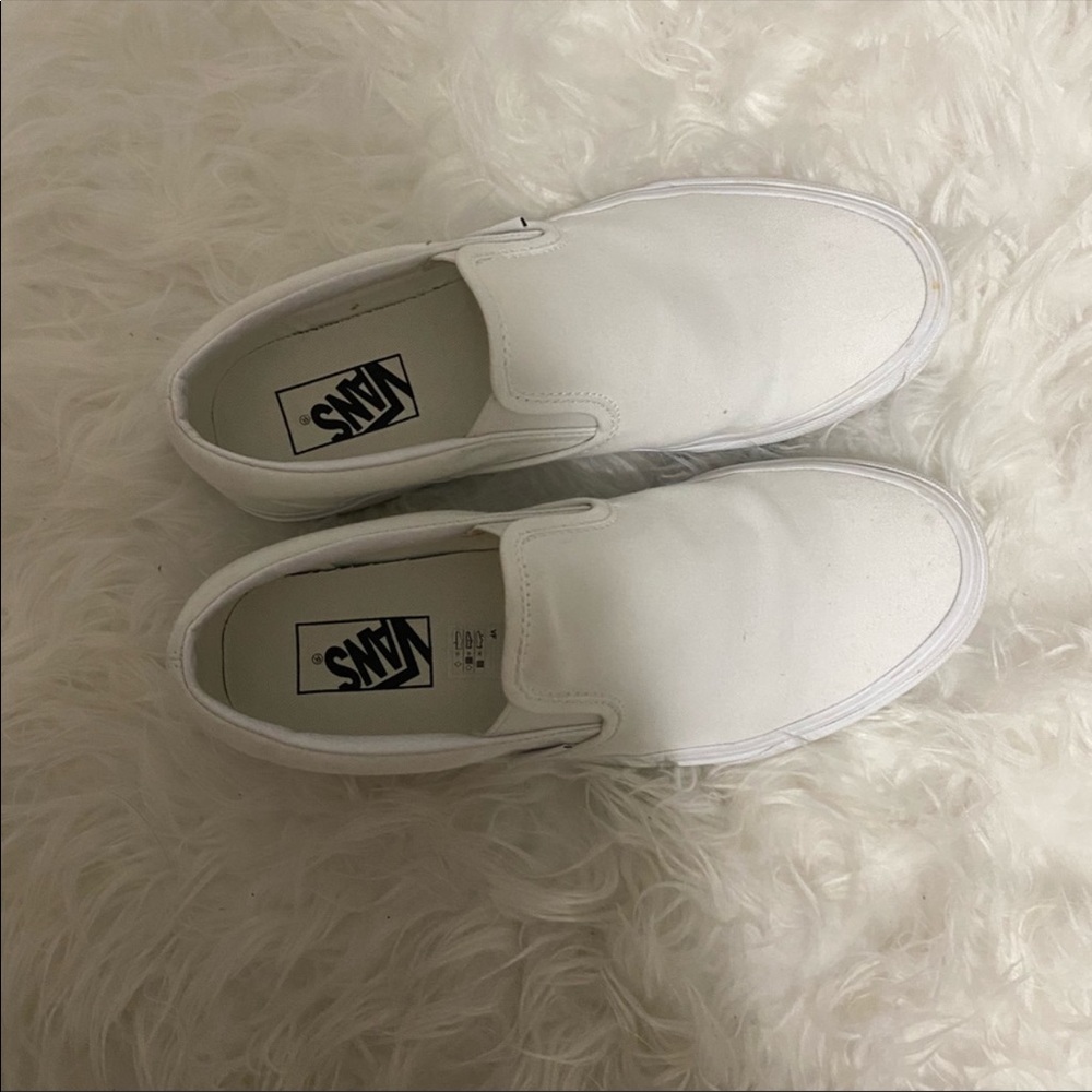 Women’s white slip on vans